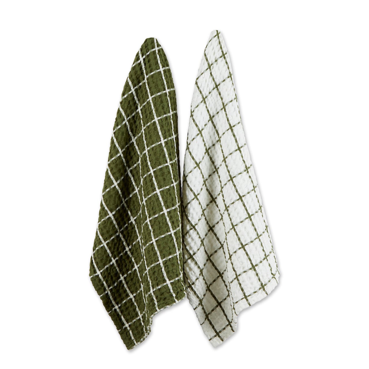 DII® Windowpane Oversized Washed Waffle Dishtowels, 2ct.